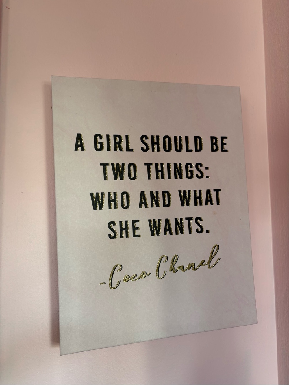 Coco Chanel quote canvas wall art